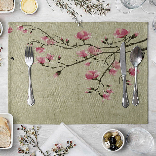 Flower Placemat For Dining Table Coaster Plum Blossom Home Decoration Accessories