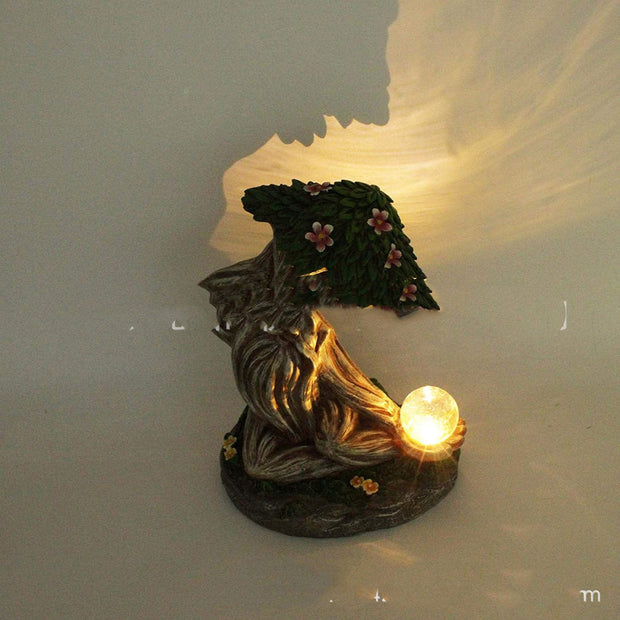 Garden Decoration LED Resin Ornament Sculptures Green Interesting Indoo