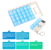 7 days 28 grid intelligent electronic timing kit portable travel sub-package plastic drug storage box medication timer