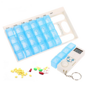 7 days 28 grid intelligent electronic timing kit portable travel sub-package plastic drug storage box medication timer