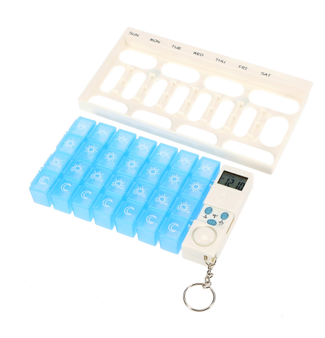 7 days 28 grid intelligent electronic timing kit portable travel sub-package plastic drug storage box medication timer