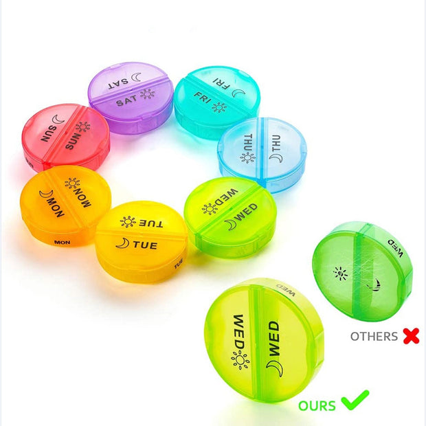 7 Days Daily Pill Box For Medicine French Holder Drug Case Weekly Pill Organizer Tablet Container Waterproof Secret Compartments